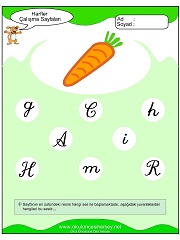 H Sesi Çalışma Sayfaları
